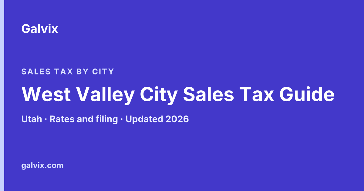 West Valley City, Utah sales tax guide