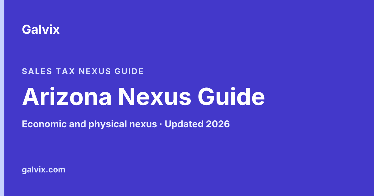 Arizona sales tax nexus guide