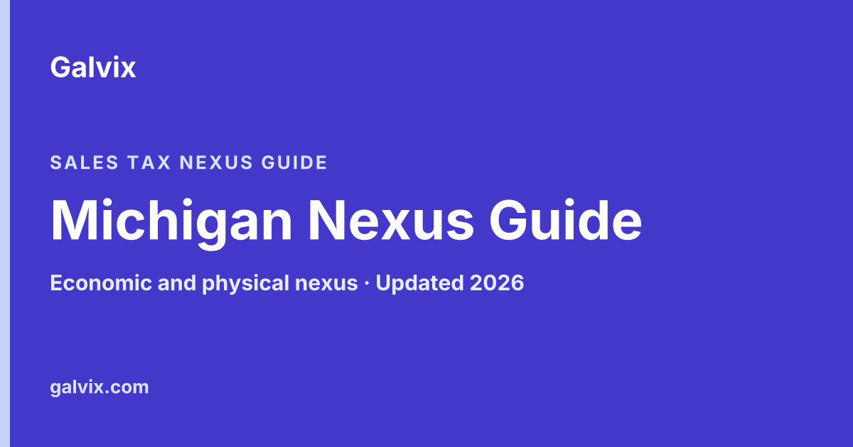 Michigan sales tax nexus guide