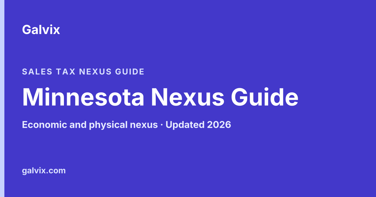 Minnesota sales tax nexus guide