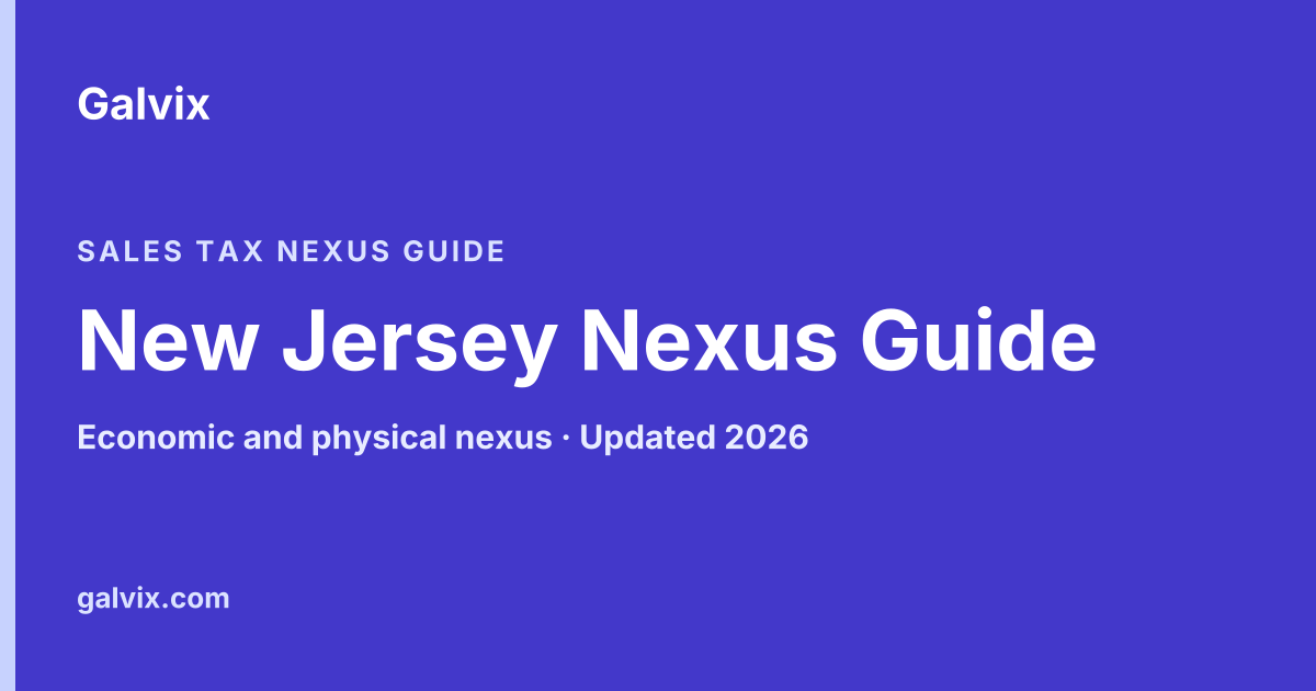 New Jersey sales tax nexus guide