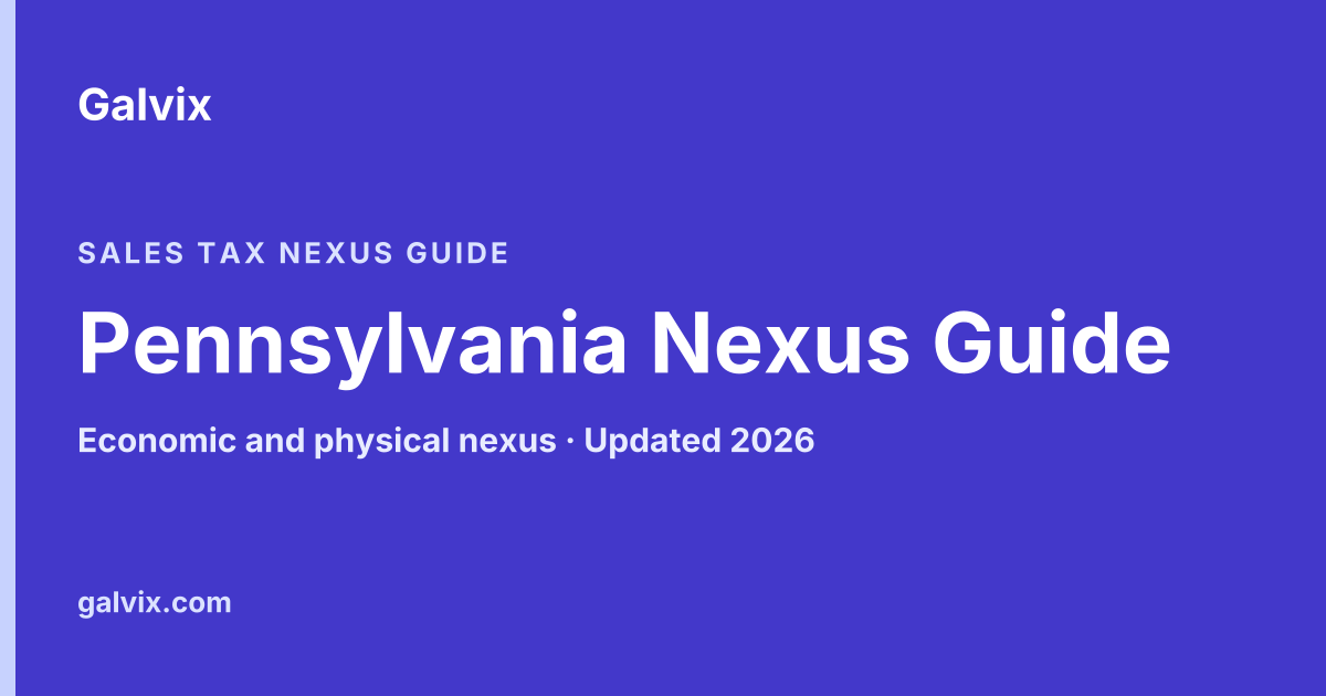 Pennsylvania sales tax nexus guide