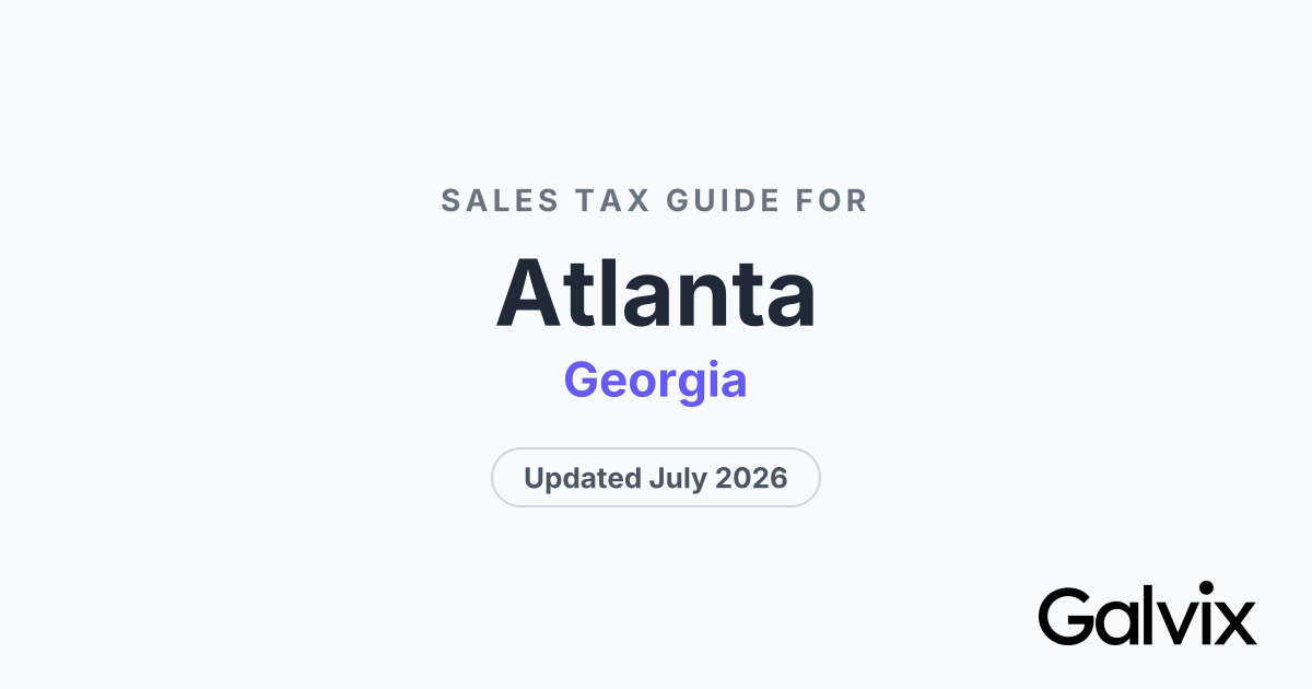Atlanta, GA Sales Tax Rate 2026 | Galvix