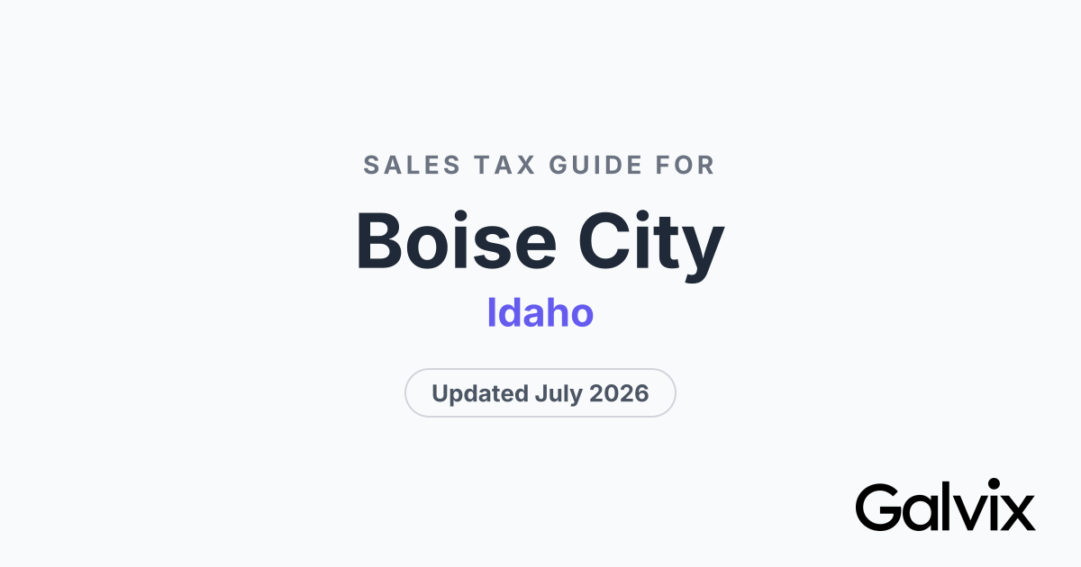 Boise City, ID Sales Tax Rate 2026 | Galvix