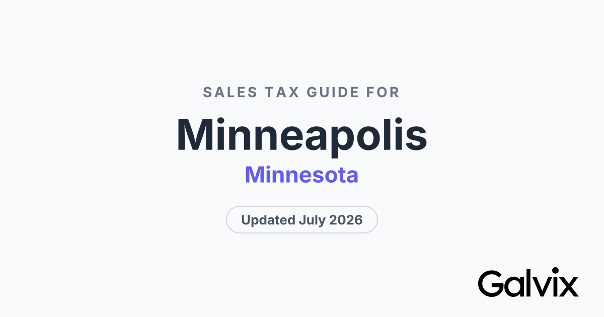 Minneapolis, MN Sales Tax Rate 2026 | Galvix