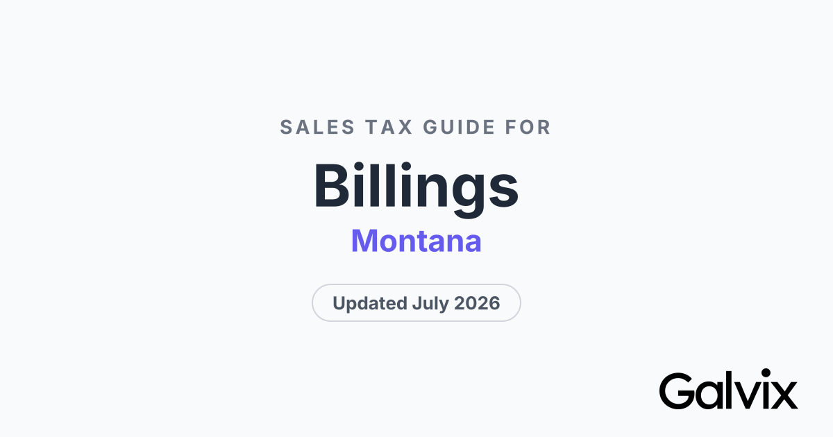 Billings, MT Sales Tax Rate 2026 | Galvix