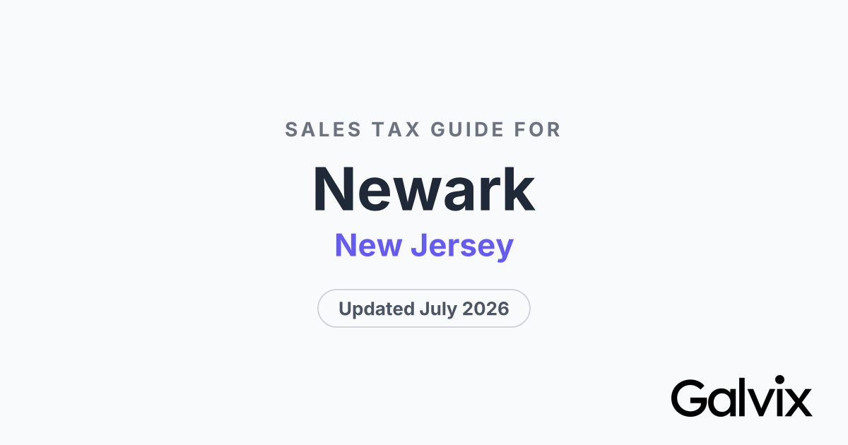 Newark, NJ Sales Tax Rate 2026 | Galvix