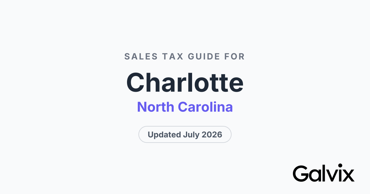 Charlotte, NC Sales Tax Rate 2026 | Galvix