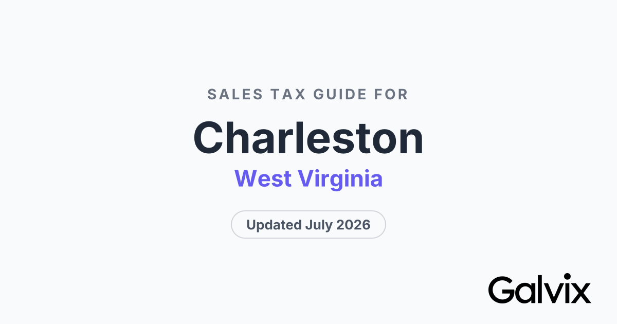 Charleston, WV Sales Tax Rate 2026 | Galvix